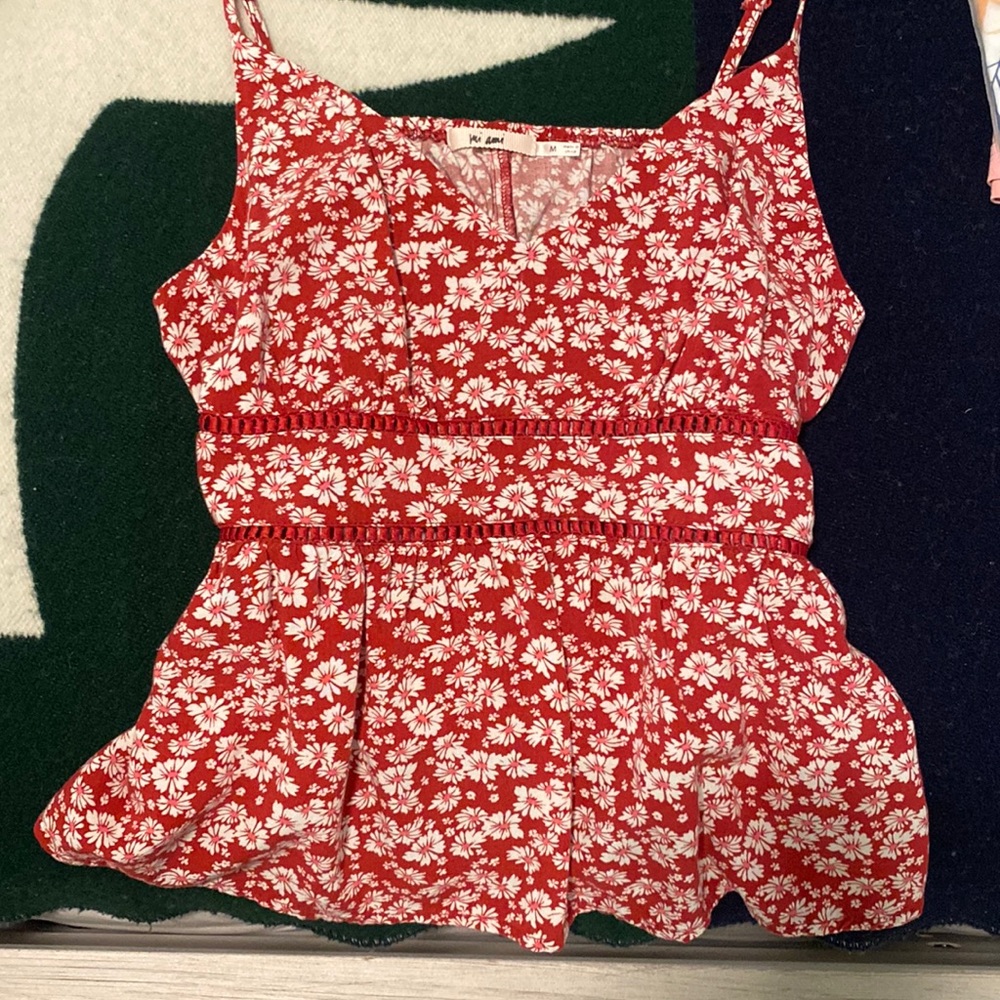 Floral red shirt